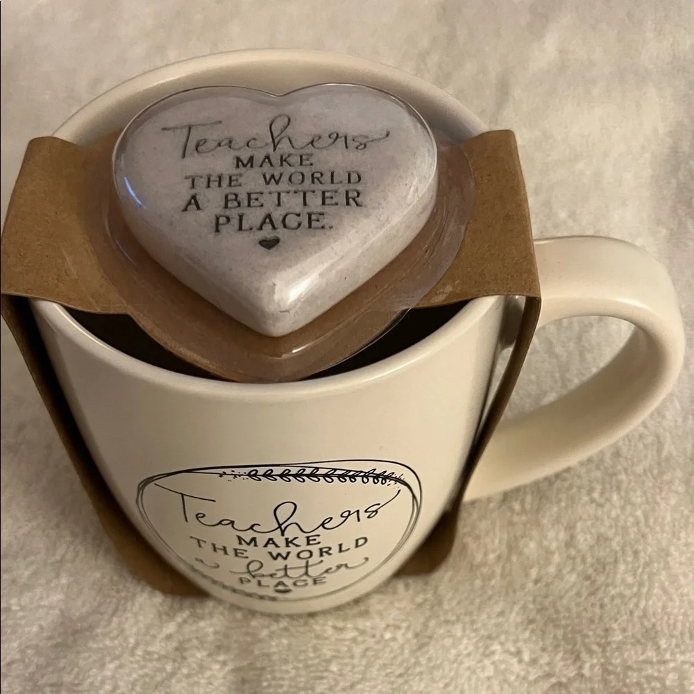 Heartfelt Teacher Mug with Stone Accent